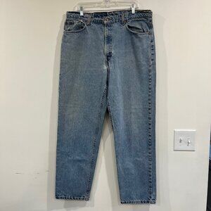 Vintage Levi's mens jeans 550 40 X 32 Made in 1997 Relax Fit white wash made in